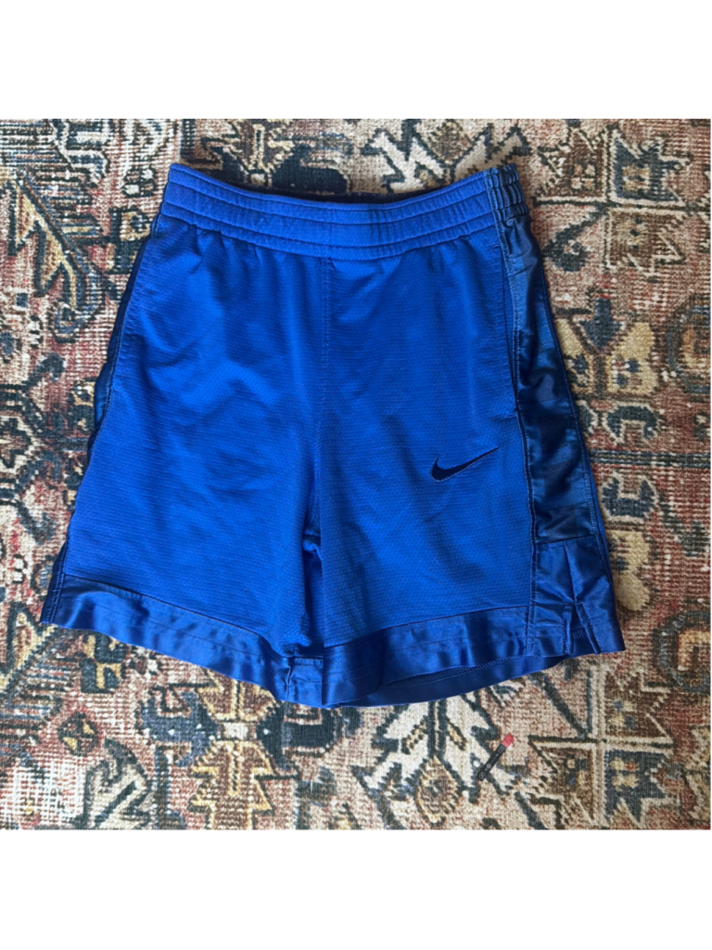Boys Nike Dri-Fit Athletic Shorts Blue Black Size M